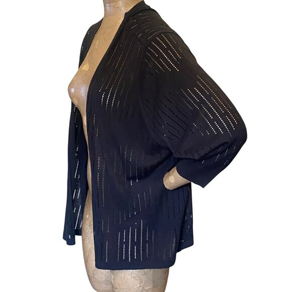 Worthington Open Cardigan Sweater Lightweight Plus Sz 3X Black #135H - Picture 4 of 7